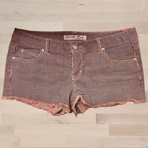 Celebrity Pink Low Rise Striped Denim Cut-Off Shorts Size 7